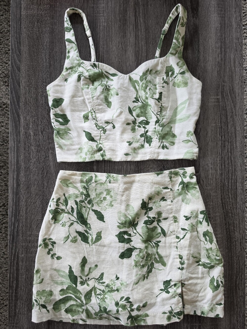 Abercrombie & Fitch Floral Crop Top & Mini Skirt Matching Set